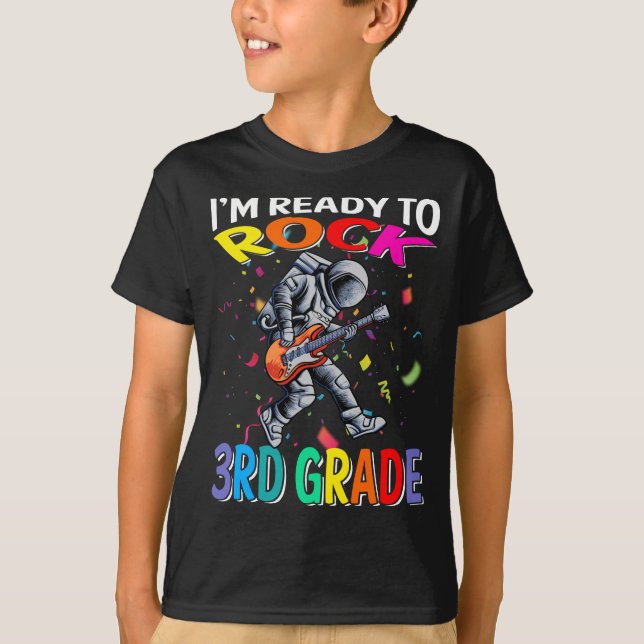 Jag är Redo till Sten 3:e Klass Astronaut T-Shirt (Framsida)