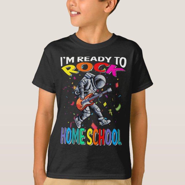 Jag är Redo till Sten Homeschool Astronaut T-Shirt (Framsida)