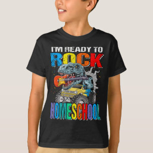Jag är Redo till Sten Homeschool Monster Lastbil T Shirt