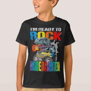 Jag är Redo till Sten Kindergarten Monster Lastbi T Shirt