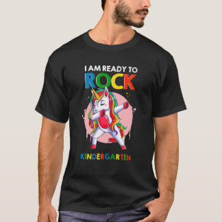 Jag är Redo till Sten Kindergarten Unicorn tillbak T Shirt