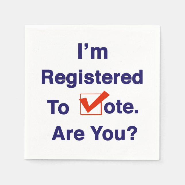 Jag är registrerad att rösta pappersservett (Framsidan)