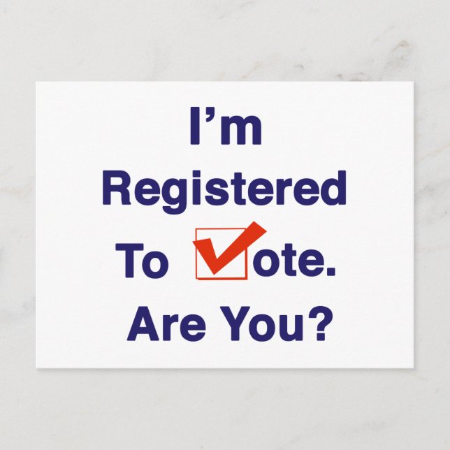 Jag är registrerad för omröstning 2026 vykort (Framsida)