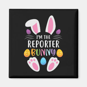 Jag är Reporteraren Bunny Funny Påsk Day Rabbit Magnet