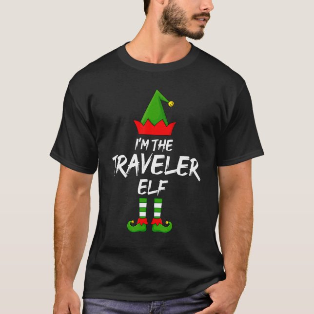 Jag är resenären Elf Matching Family Elf-julen T Shirt (Framsida)