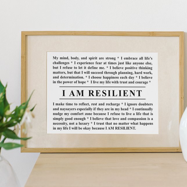 JAG ÄR RESILIENT Poster till Inspire och Motiverar (Skapare uppladdad)