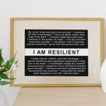JAG ÄR RESILIENT Poster till Inspire och Motiverar