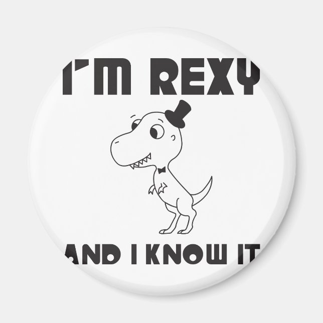 Jag är Rexy och jag vet det Magnet (Framsidan)