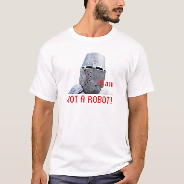 Jag är riddare - ingen robot tee shirt (Framsida)