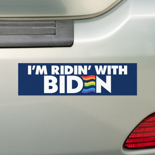 Jag är Ridin med Biden 2024 LGBTQ Bildekal (På Bil)