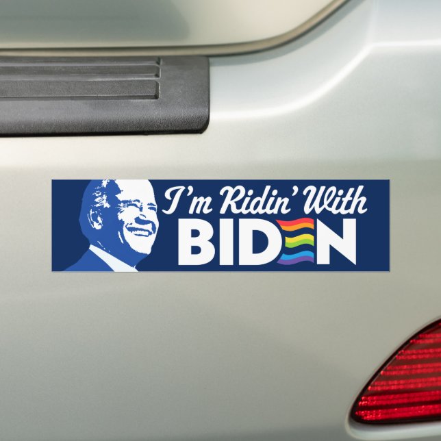 Jag är Ridin med Biden 2024 LGBTQ Bildekal (På Bil)