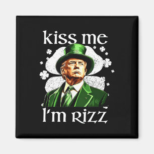 Jag är Rizz Trump Shamrock St patricks day Magnet