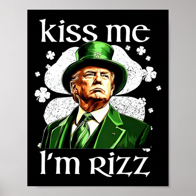 Jag är Rizz Trump Shamrock St patricks day Poster (Framsidan)