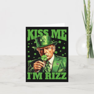 Jag är Rizz Trump St patricks day Irish Lucky Kort