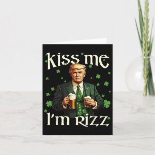 Jag är Rizz Trump St patricks day Irish Lucky Kort