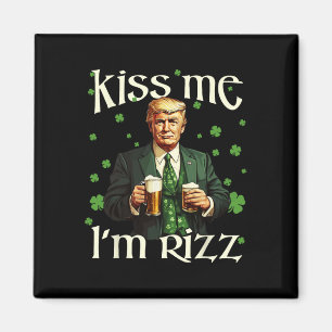 Jag är Rizz Trump St patricks day Irish Lucky Magnet