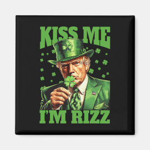 Jag är Rizz Trump St patricks day Irish Lucky Magnet