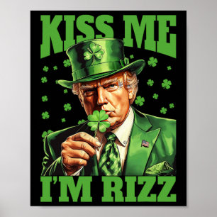 Jag är Rizz Trump St patricks day Irish Lucky Poster