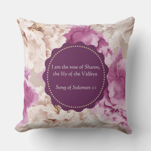 "Jag är Ro i Sharon" Blommigt Decorative Pillow Kudde