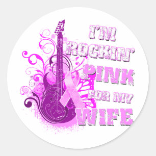 Jag är Rockins Rosa för min fru Runt Klistermärke