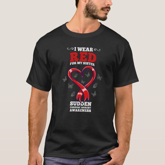 Jag är röd för min syster Sca Sudden Cardiac Arres T Shirt (Framsida)