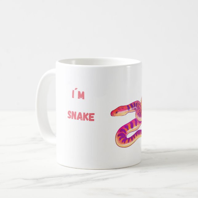 Jag är Rosa Snake Kaffemugg (Framsida vänster)
