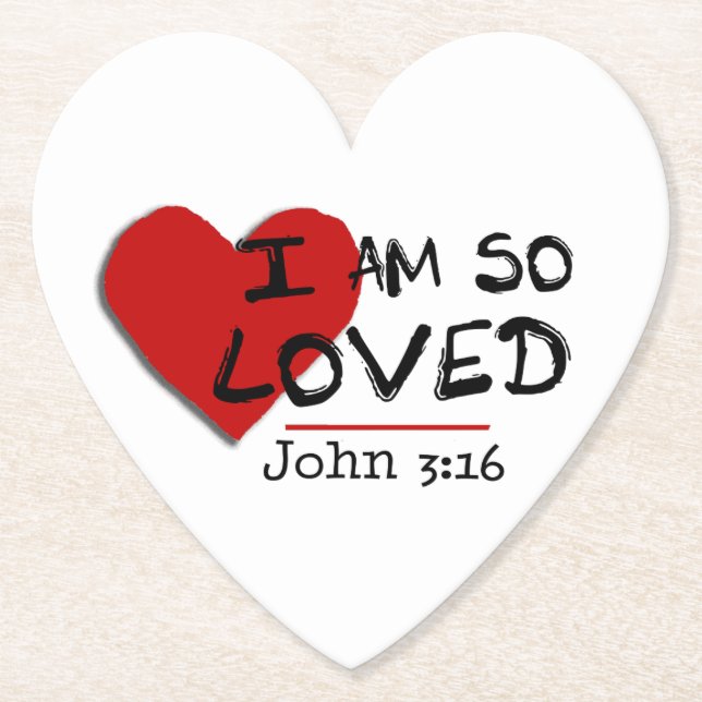 Jag är så älskad John 3:16 Papper Underlägg (Framsida)