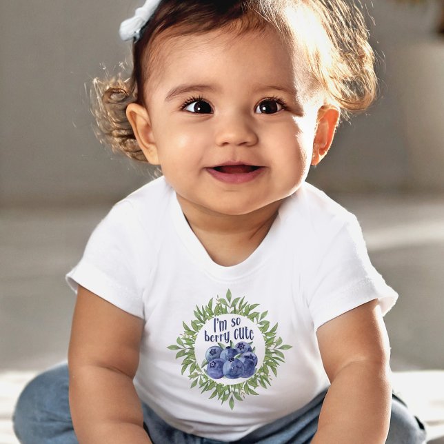 Jag är så berussöt blåbär baby T-Shirt (I'm so berry cute blueberries baby T-Shirt)