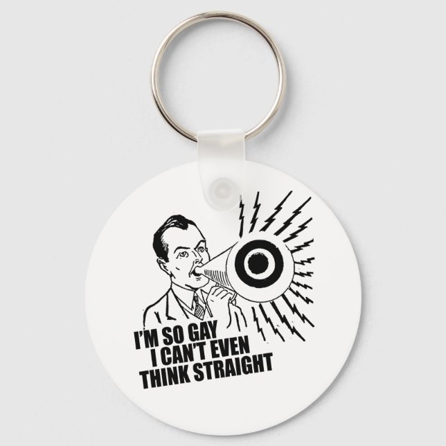 Jag är så bög att jag inte ens kan tänka rak nyckelring (Framsida)