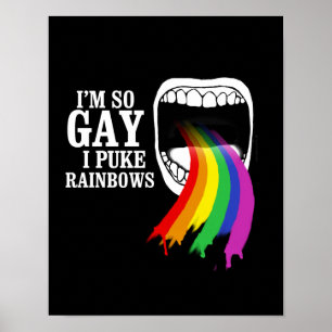 Jag är så bög, jag pukar Rainbows Poster