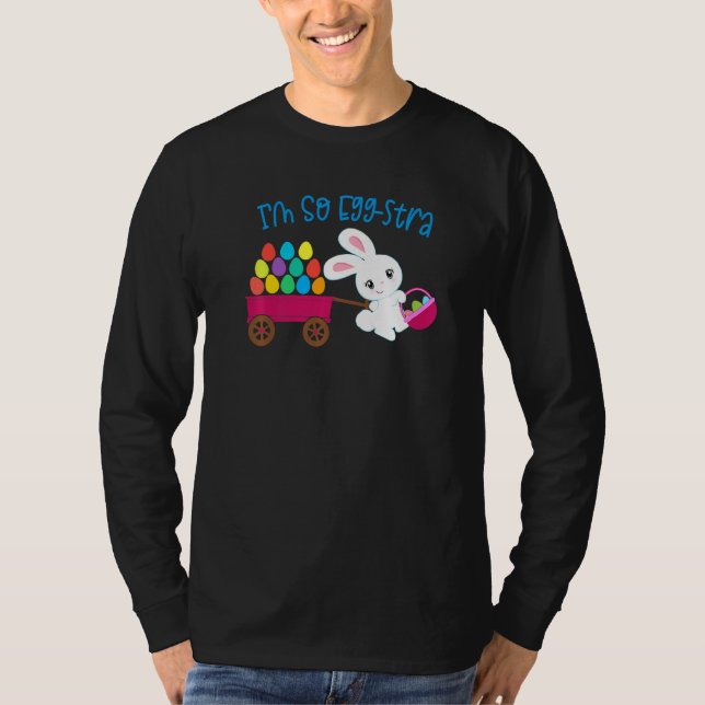 Jag är så Egg Stra Påskhare Egg Hunt Basket Funny T Shirt (Framsida)
