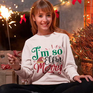 Jag är så Elfin Merry Cute Funny jultypografi T Shirt