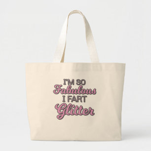 Jag är så Fabulous jag Fart Glitter Gay pride Jumbo Tygkasse