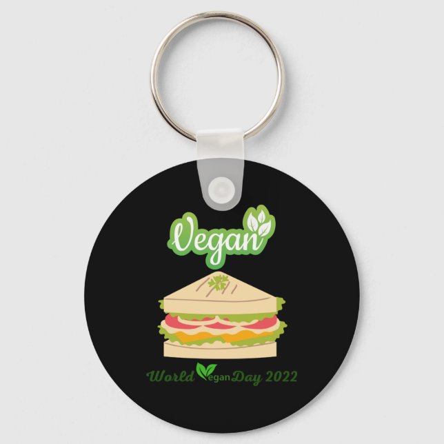 Jag är så färsk Vegan Day 2022 Sticker1 Nyckelring (Framsida)