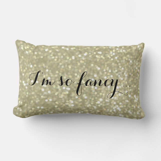 Jag är så Finare - Sparkly Guld Pillow Lumbarkudde (Framsida)