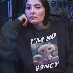 JAG ÄR SÅ FINARE WHITE CAT ART-SHIRTS SWEATSHIRTS T SHIRT
