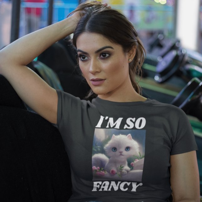 JAG ÄR SÅ FINARE WHITE CAT KITTEN BIG ÖGA T-SHIRTS (Skapare uppladdad)