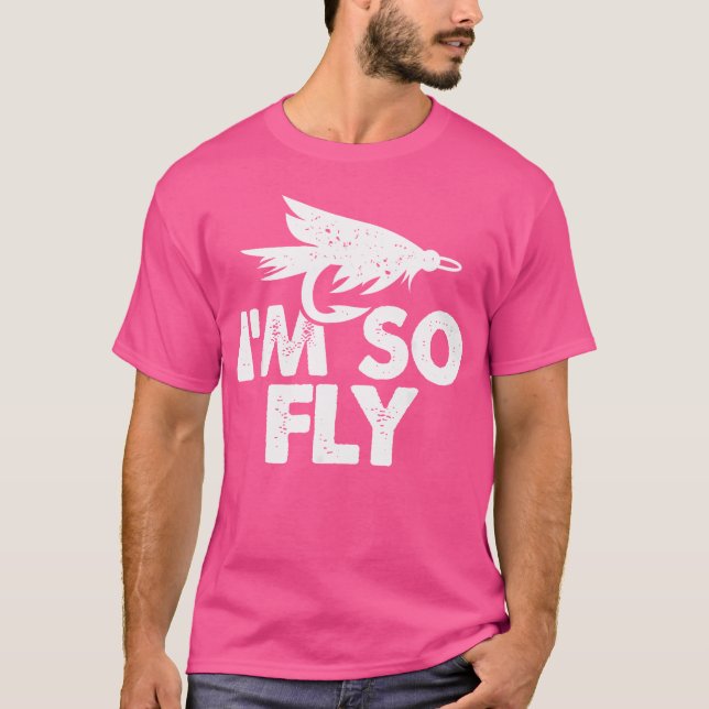 Jag är så Fly Flygfiske Hobby Fisher Fishing Rod L T Shirt (Framsida)
