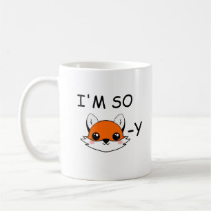Jag är så foxig mugg, rolig räv mugg, roliga mugga kaffemugg
