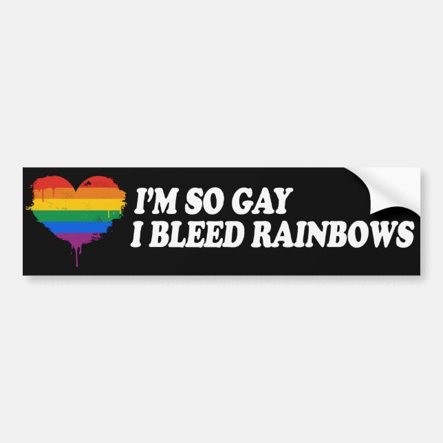 JAG ÄR SÅ GAY ATT JAG BLÖDER REGNBÅGAR -.png Bildekal (Framsidan)