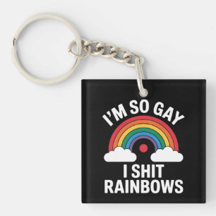 Jag är så gay regnbågar rolig LGBTQ Pride-anhängar
