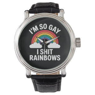 Jag är så gay regnbågar rolig LGBTQ stolthet allie Armbandsur