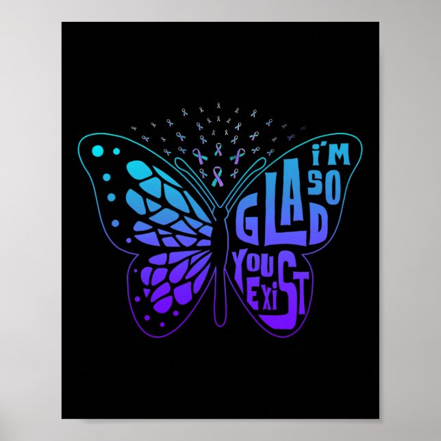 Jag är så glad att du har Butterfly Ribbon Suicide Poster (Framsidan)