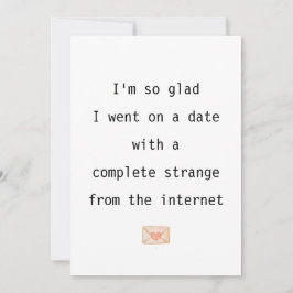 Jag är så glad att jag gick på dejt, rolig årsdag julkort