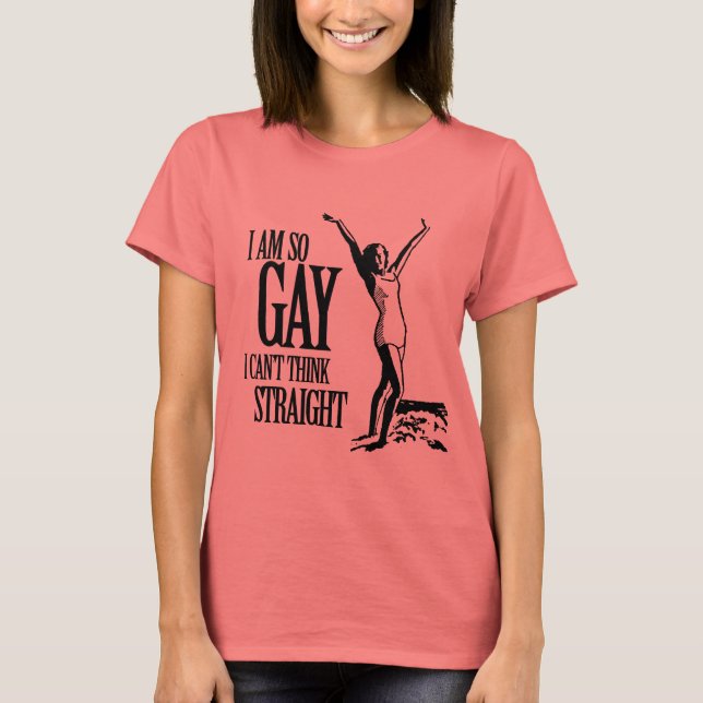 Jag är så glad att jag inte kan Tänka Rak T-shirt (Framsida)