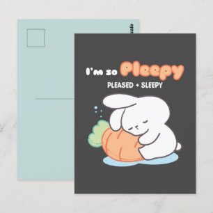 Jag är så glad: Bunny Hugger Carrot Pillow Vykort
