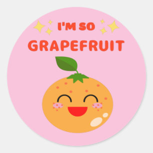 JAG ÄR SÅ GRAPEFRUIT RUNT KLISTERMÄRKE