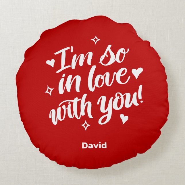 Jag är så i Kärlek med dig Rund Kudde (Baksidan)