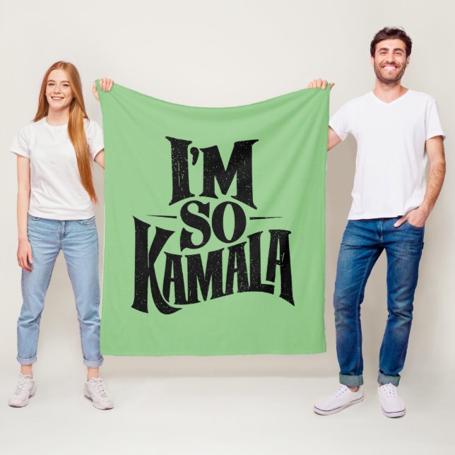 Jag är så Kamala Brat Grön Meme Fleecefilt (På plats)
