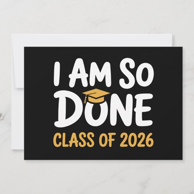 Jag är så klar Klass 2026 Examen 26 Utbildad Inbjudningar (Framsida)